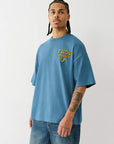 True Religion Ss Flock Oversized Tee Midnight Blue