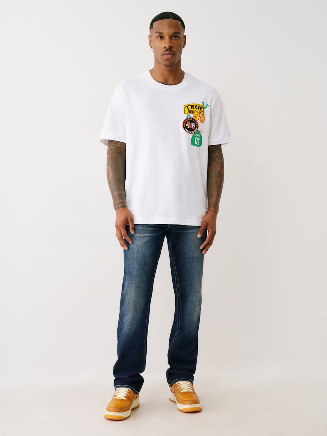 True Religion  Ricky Sn Flap Pkt Embr 34In Jackknife Dark Wash