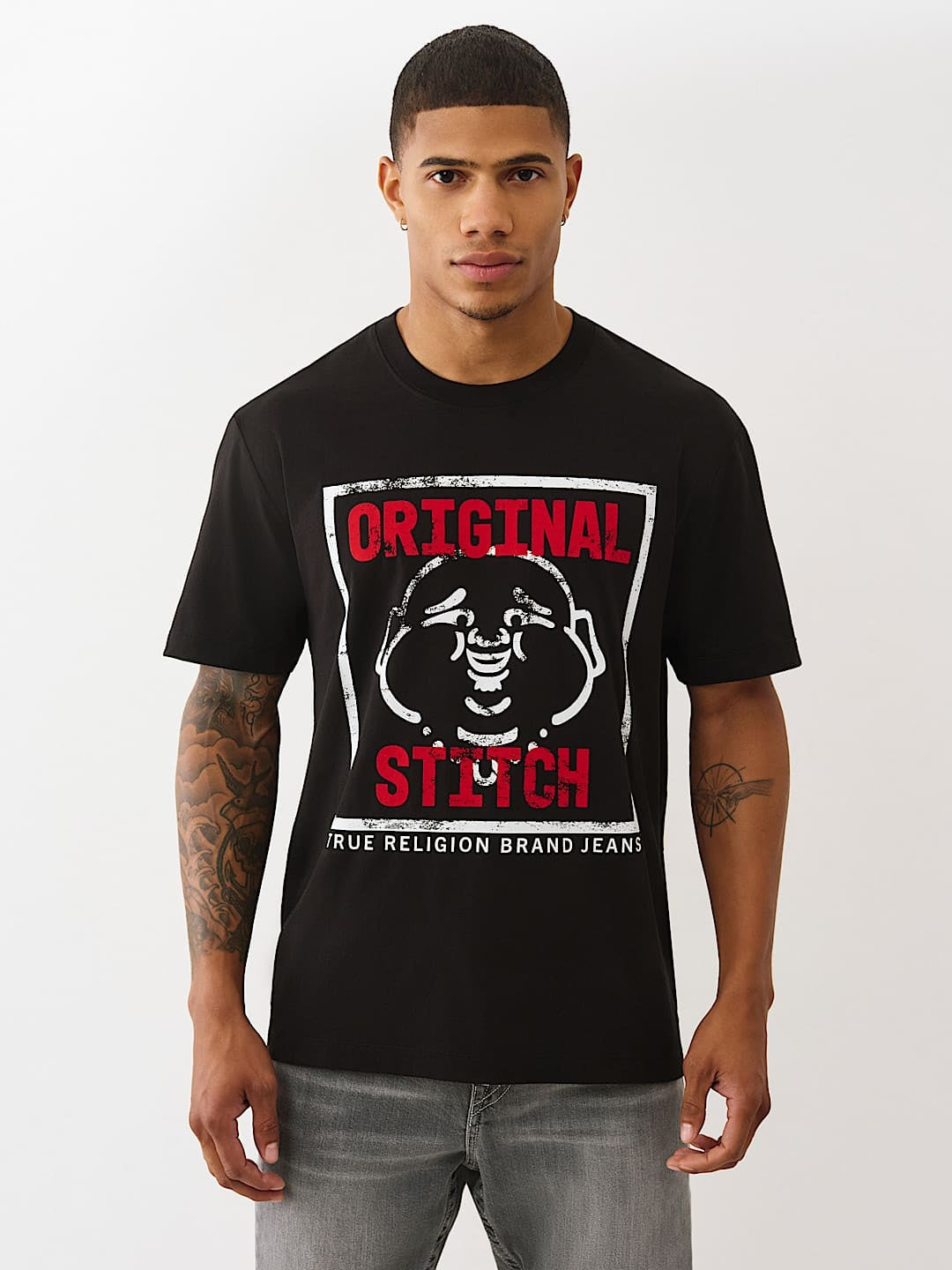 True Religion T-Shirt Flock Original Stitch Black
