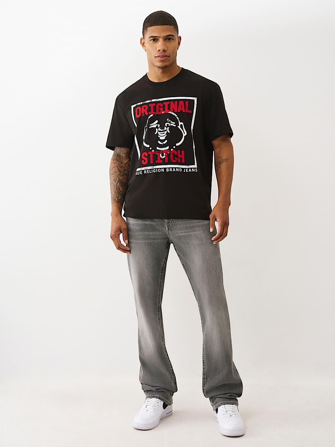 True Religion T-Shirt Flock Original Stitch Black