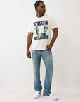 True Religion T-Shirt Terry Applique Winter White