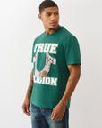 True Religion Terry Applique Tee Evergreen