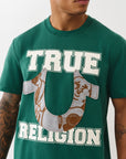 True Religion T-Shirt Terry Applique Evergreen