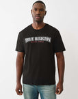 True Religion T-Shirt Ss Flock Buddha Jet Black