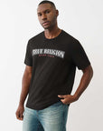 True Religion T-Shirt Ss Flock Buddha Jet Black