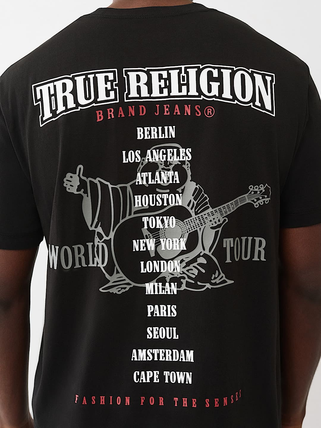 True Religion T-Shirt Ss Flock Buddha Jet Black