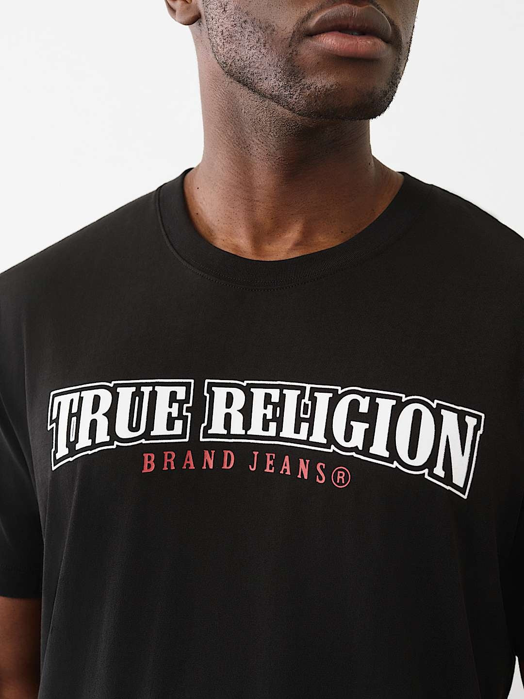 True Religion T-Shirt Ss Flock Buddha Jet Black