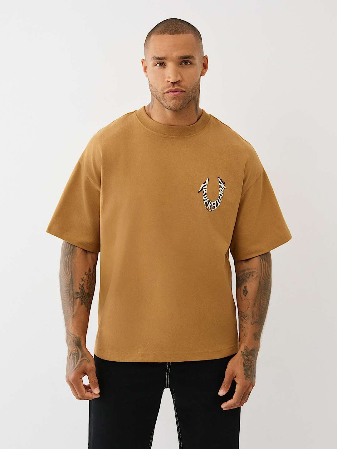 True Religion Painted Hs Oversized Tee Chipmunk