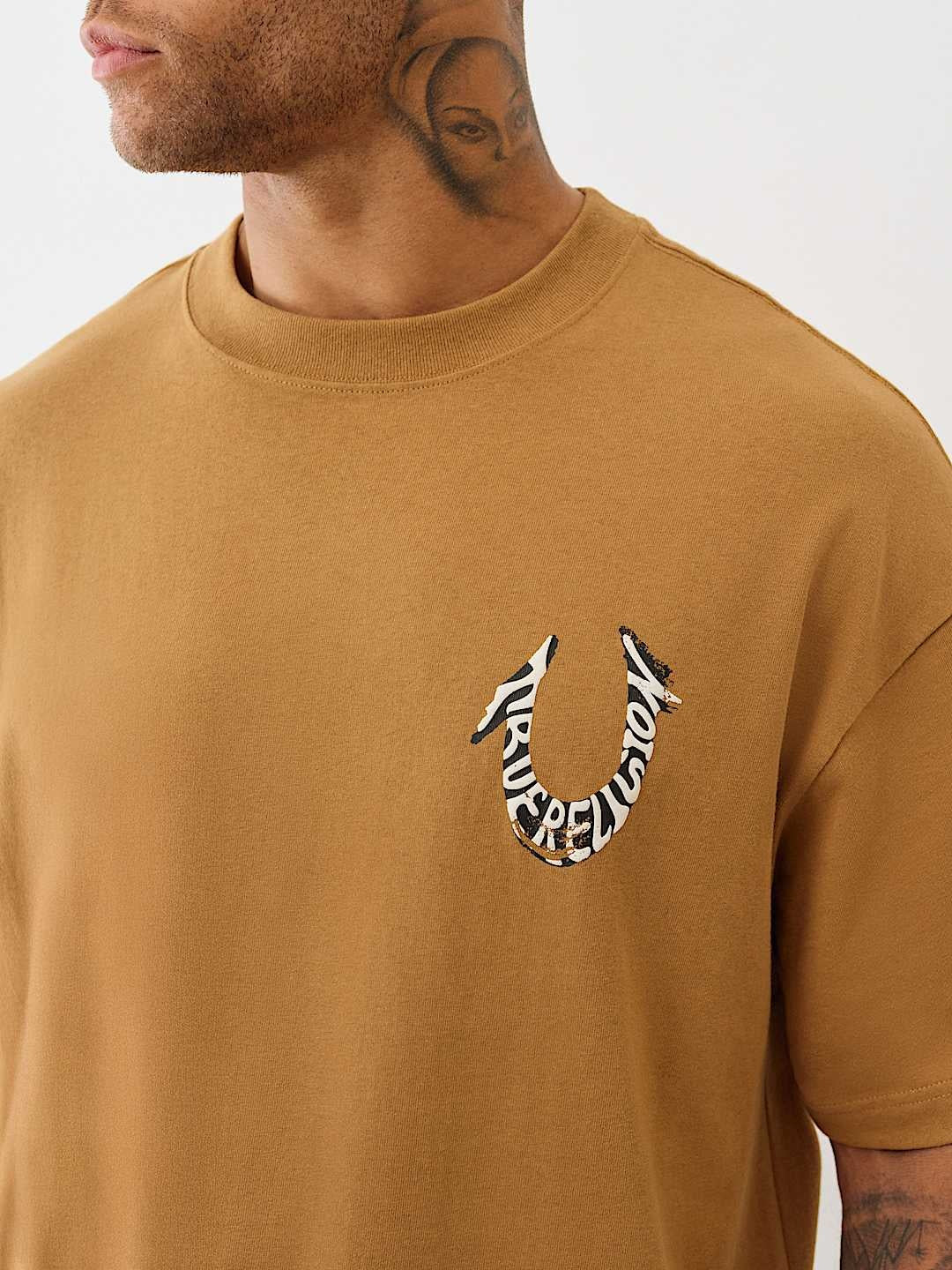 True Religion Painted Hs Oversized Tee Chipmunk