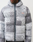 True Religion Jacket Bandana Puffer Grey Blue