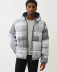 True Religion Jacket Bandana Puffer Grey Blue