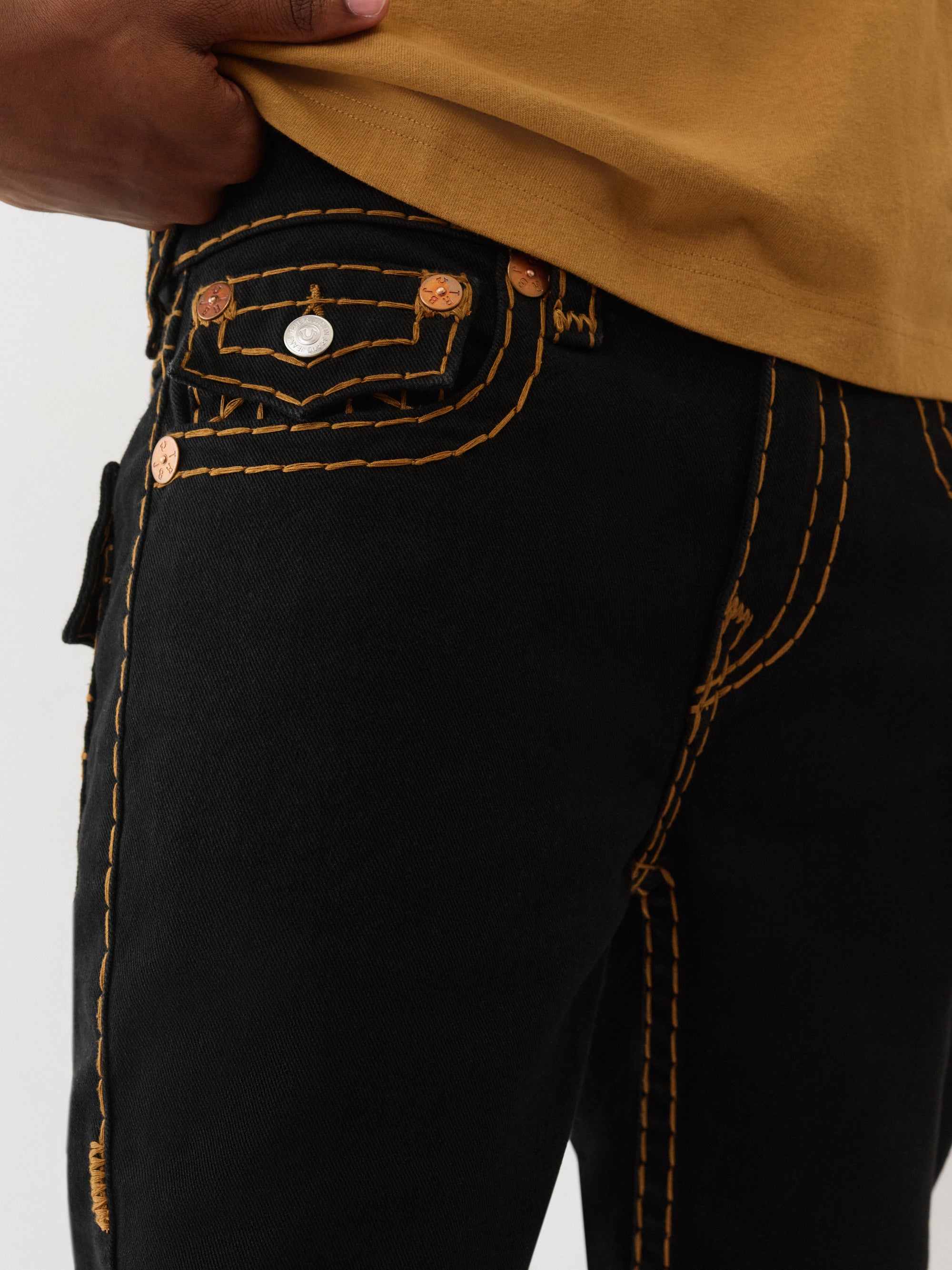 True Religion Ricky Super T Flap 34In 2Sb Black Rinse - AL Capone