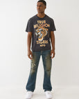 True Religion Ricky Super T Flap 34In Menswear Dark Wash With Rips