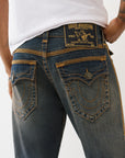 True Religion Jeans Super Flatlock Ricky Flap 34In Greenland Dark Wash