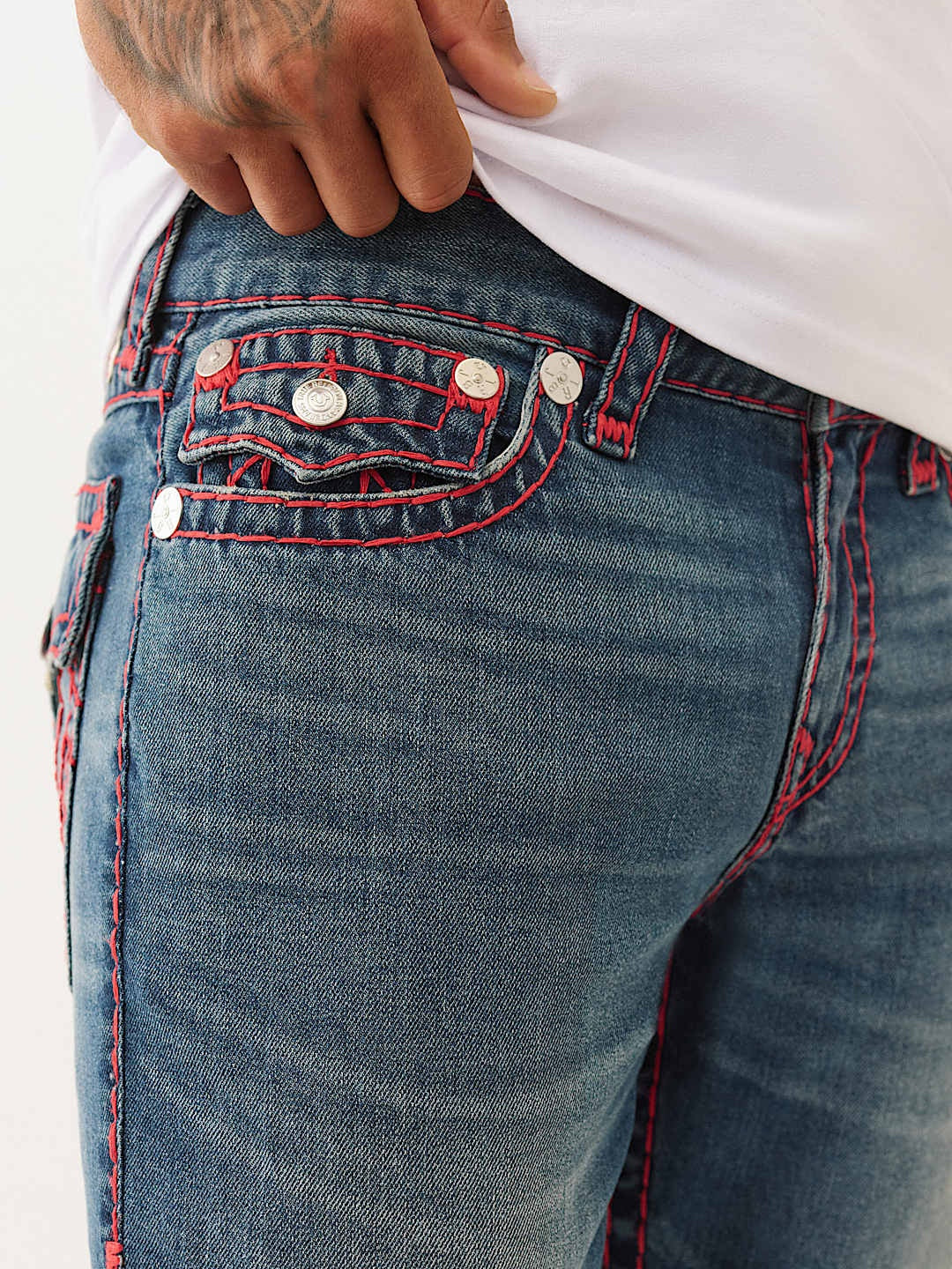 True Religion Jeans Billy Super T Flap 34In Ericcson Pl Dark Wash