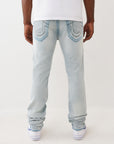 True Religion Jeans Stacked Rocco Big T Nf Travel Breeze Lt Wash W/ Rips