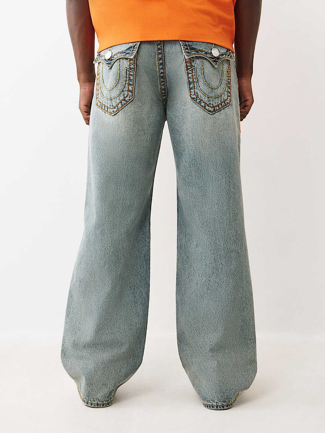 True Religion Jeans Vinny Super T Flap 34In Kelp Medium Wash - AL