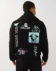 TRUE RELIGION HOODIE GRAPHIC LOGO BOXY JET BLACK