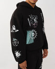 TRUE RELIGION HOODIE GRAPHIC LOGO BOXY JET BLACK
