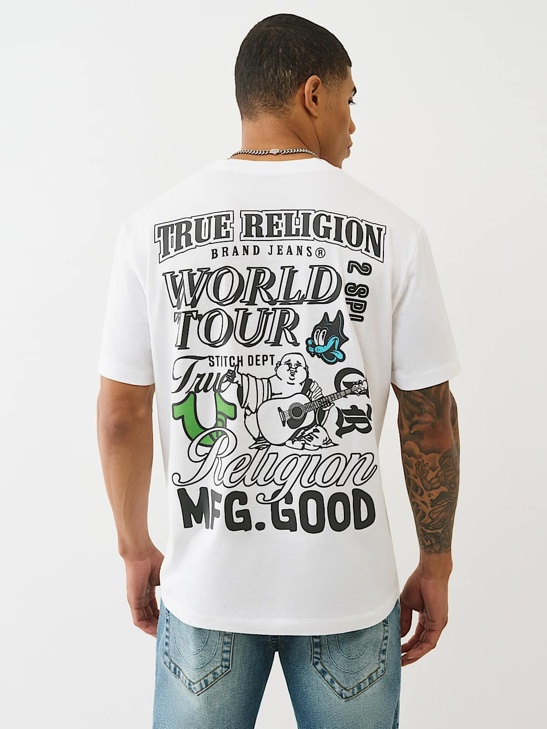 True Religion Ss World Tour Tee Optic White