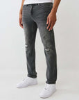 True Religion Rocco Big T Flap 32in Distortion Grey Wash With Rips