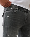 True Religion Rocco Big T Flap 32In Distortion Grey Wash With Rips