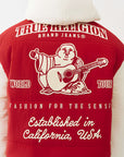 TRUE RELIGION JACKET VARSITY HOODED PUFFER RED-WINTER WHITE