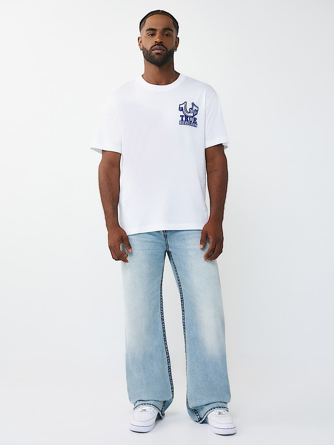 True Religion T-Shirt Ss Tr Crest Optic White