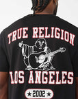 True Religion T-Shirt Ss Mesh Print Buddha Jet Black