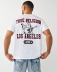 True Religion T-Shirt Ss Mesh Print Buddha Optic White
