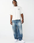 True Religion T-Shirt Ss Print Mesh Stacked Logo Winter White