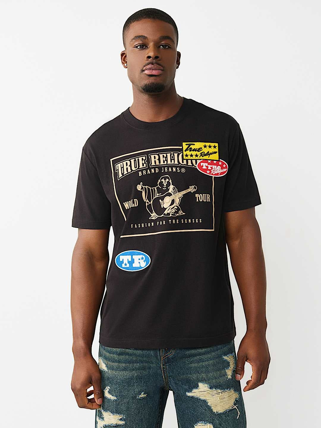 True Religion T-Shirt Ss Logo Patch Srs Jet Black