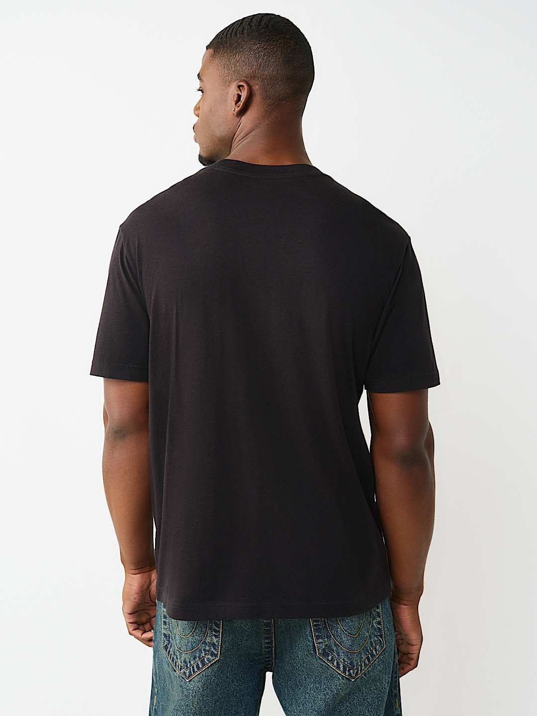 True Religion T-Shirt Ss Logo Patch Srs Jet Black