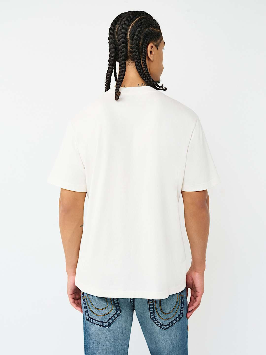 True Religion T-Shirt Ss Logo Patch Srs Winter White