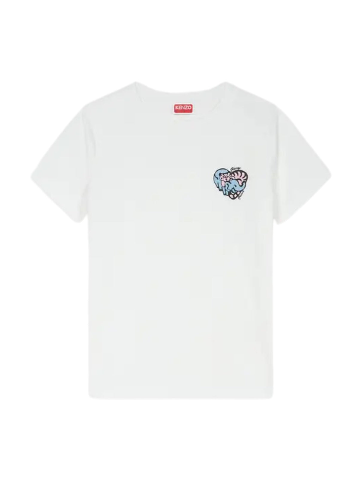 Kenzo Crew Embroidered Jungle Heart White