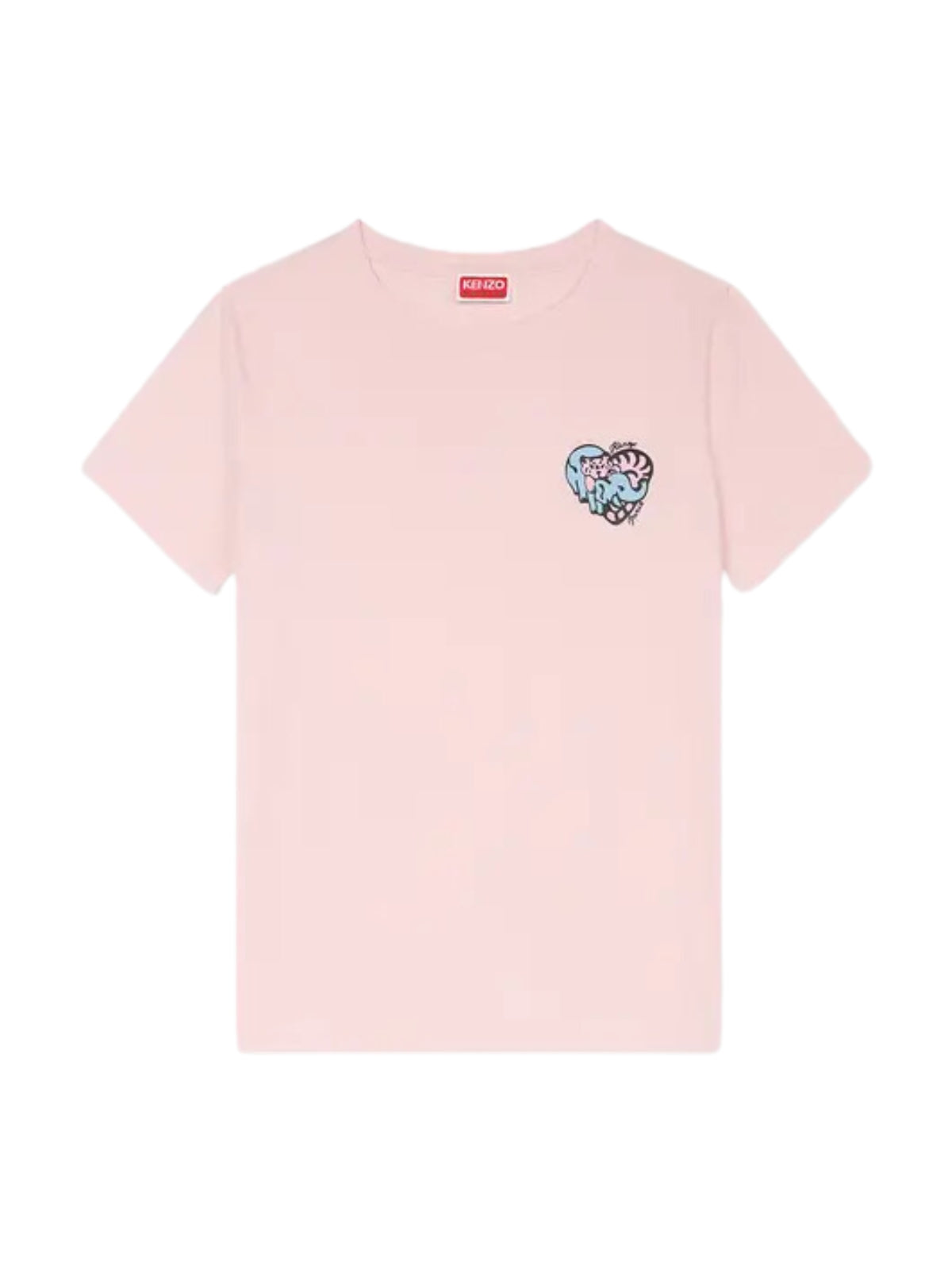 Kenzo Crew Embroidered Jungle Heart Faded Pink