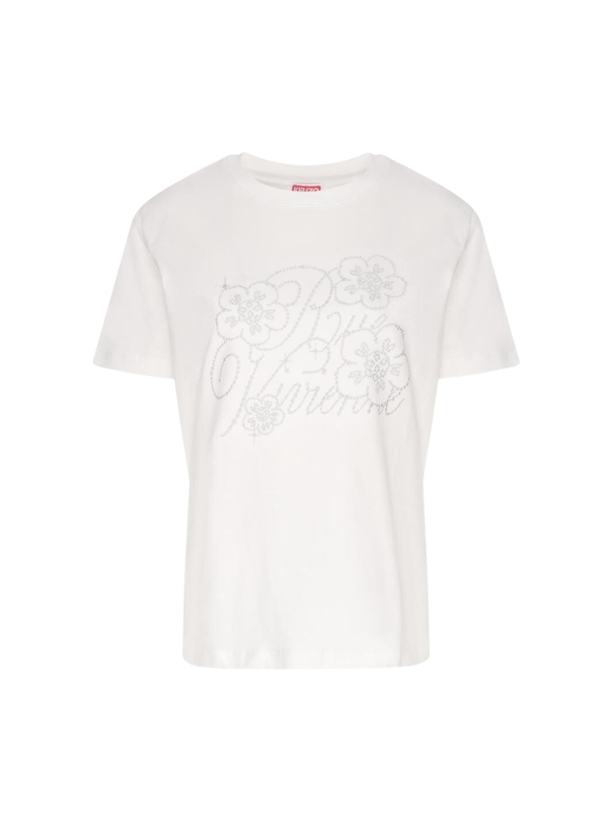 Kenzo Crew Ladies Embroiderey White