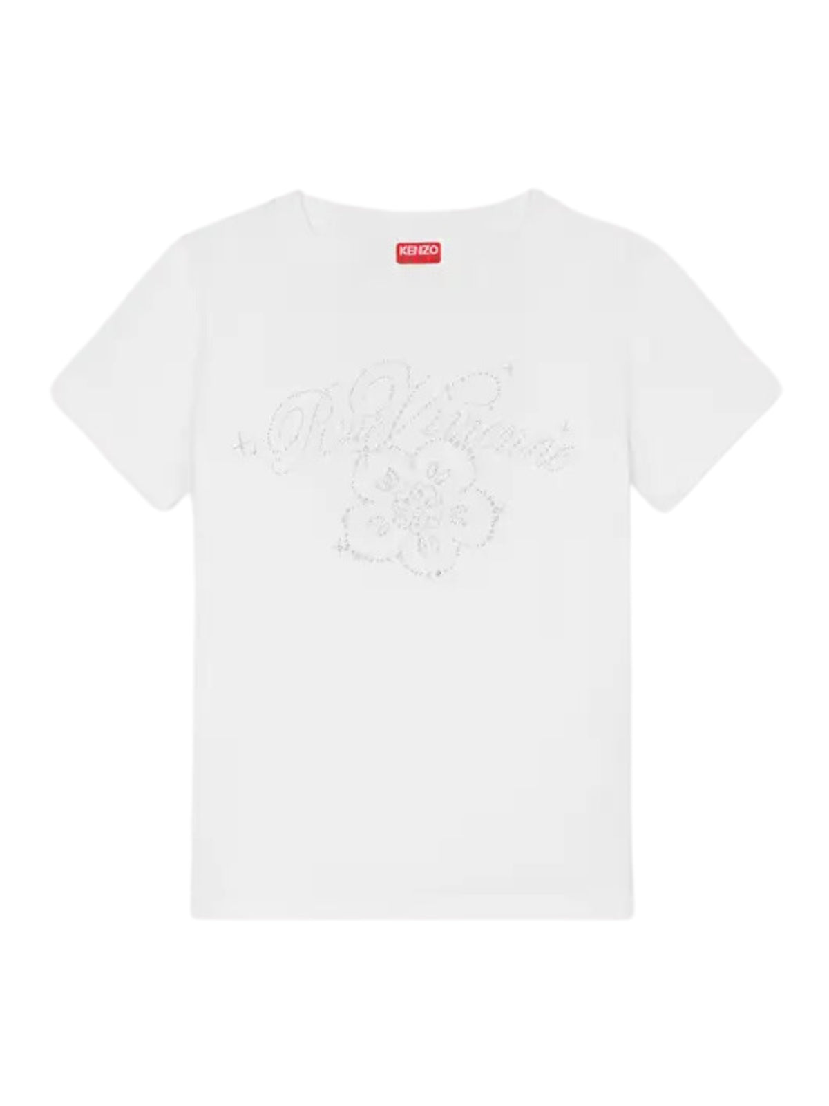 Kenzo Crew Ladies Embroidered Boke Flower Off-White
