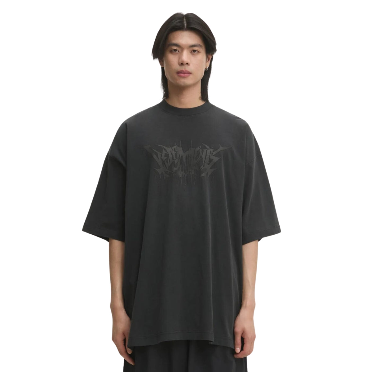 Vetements T-Shirt Drip Metal Oversized Black