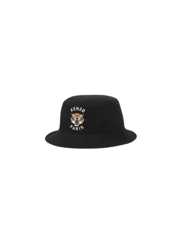 Kenzo Bucket Hat Embroidered Tiger Logo Black