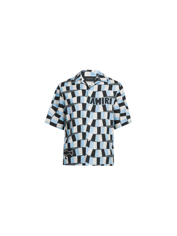 Amiri Shirt Logo Check Blue 1242-8-AL Capone Premium