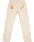 Billionaire Boys Club Jeans Diamond & Dollar Embroidered Ecru