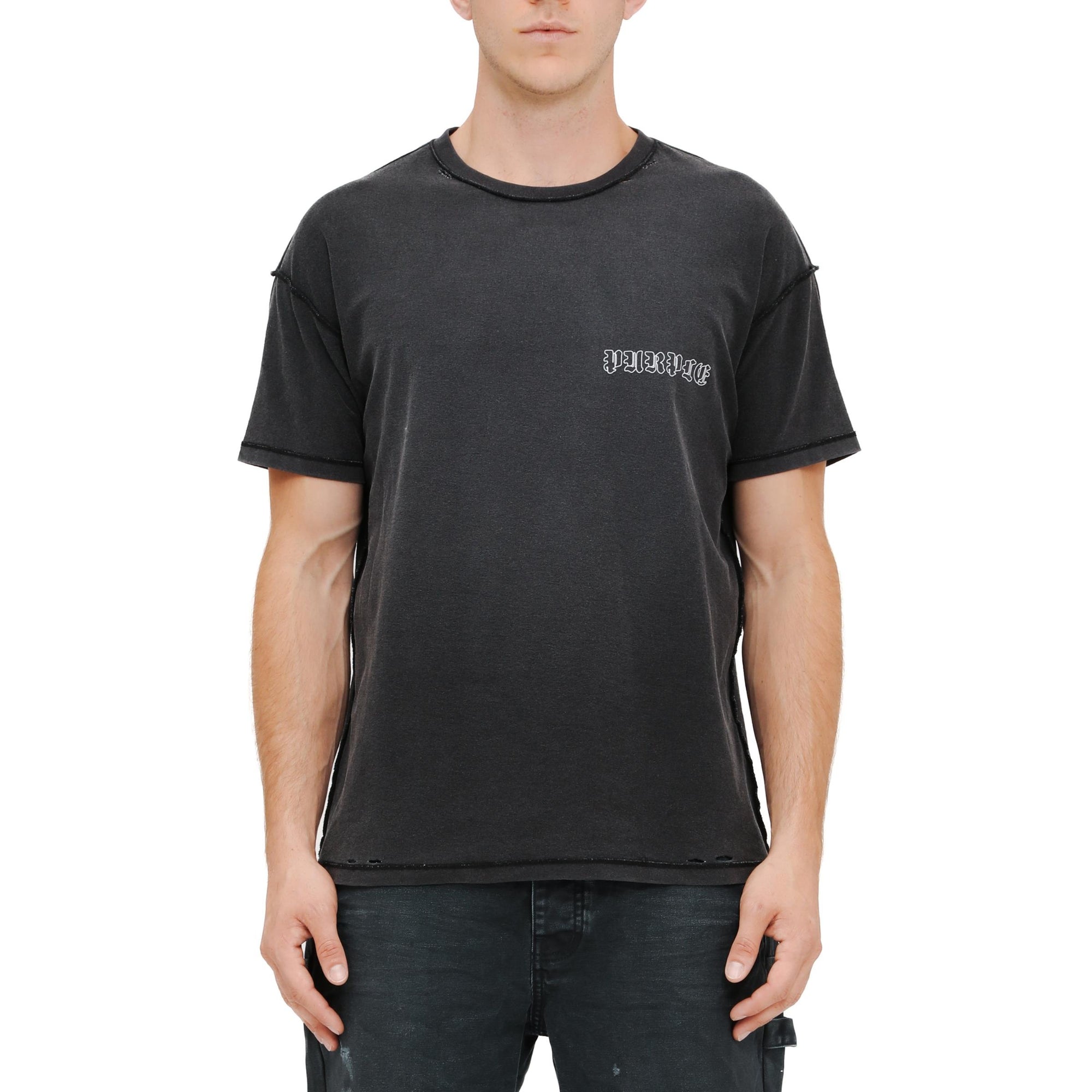 Purple T-Shirt Side Logo Black