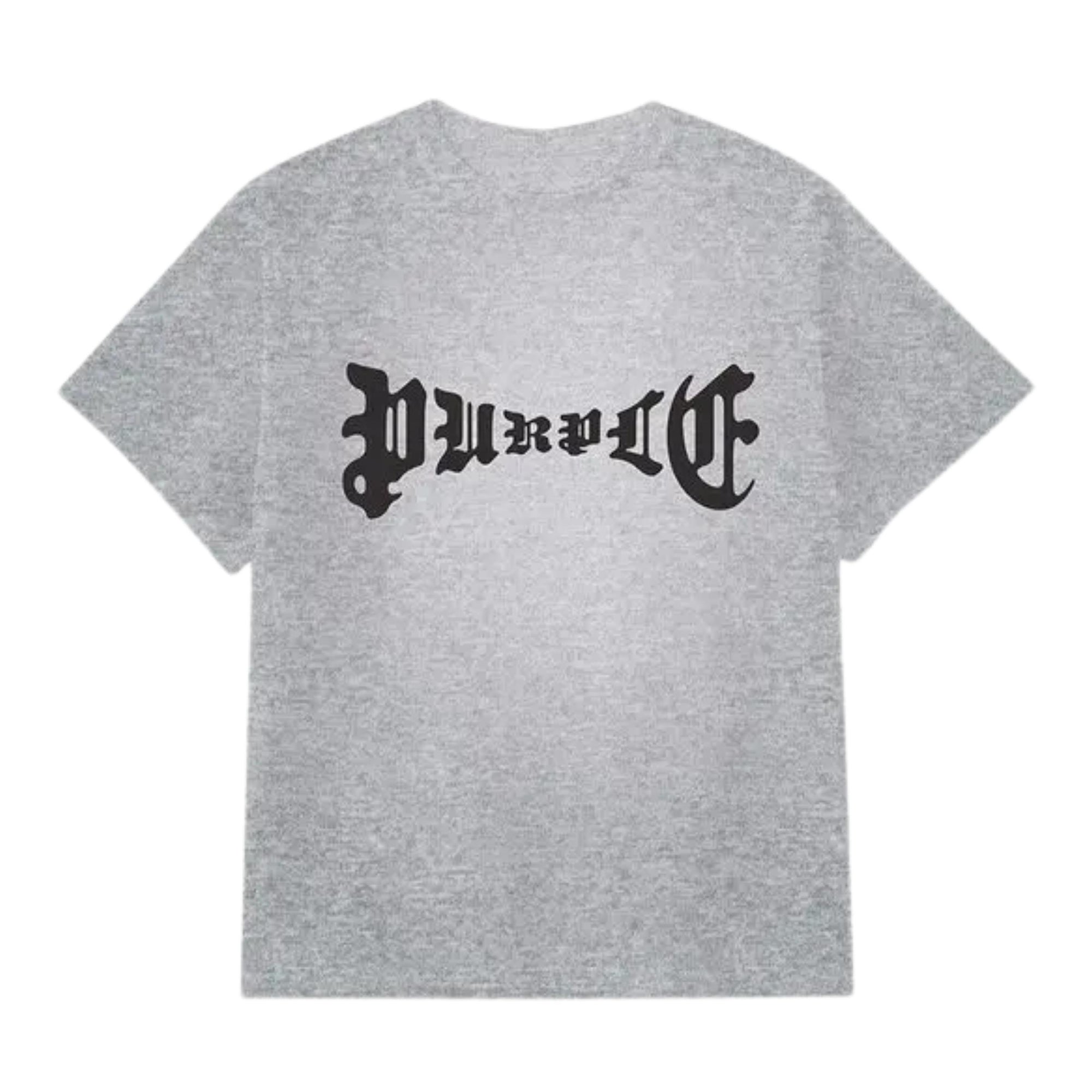 Purple T-Shirt Old English Logo Heather Grey
