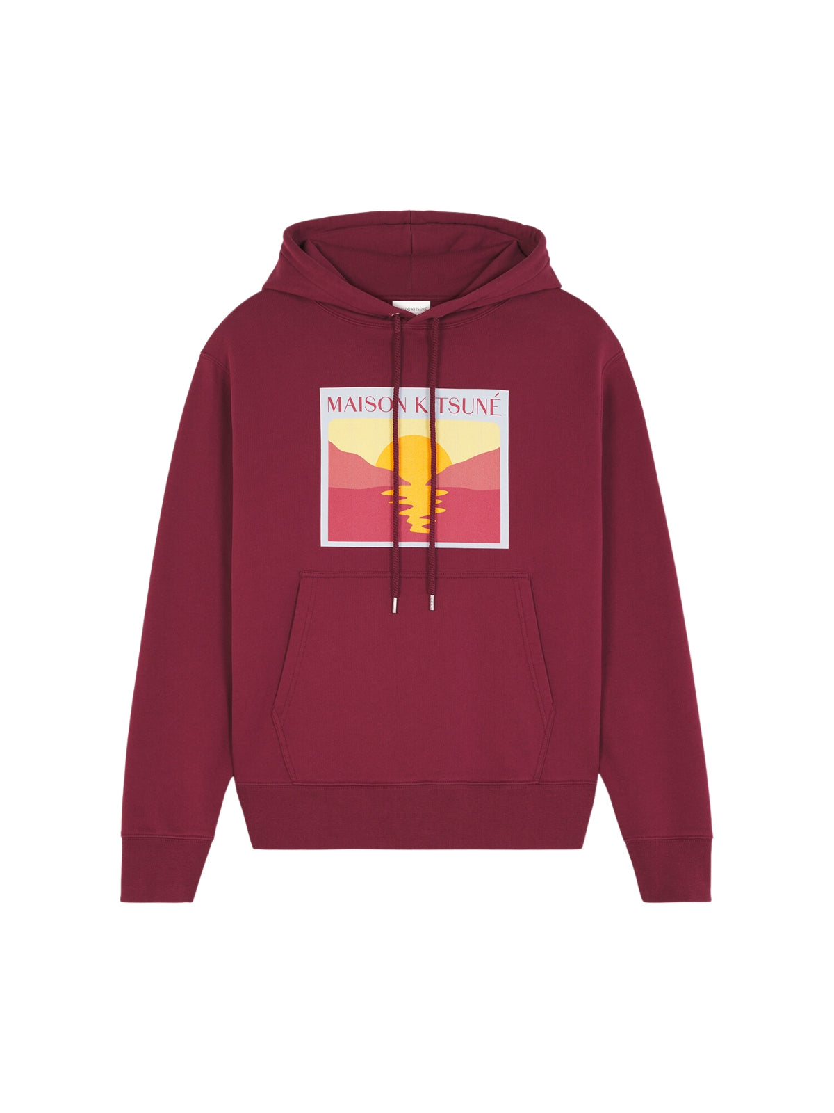 Maison Kitsune Hoodie Sunset Postcard Sundown Red
