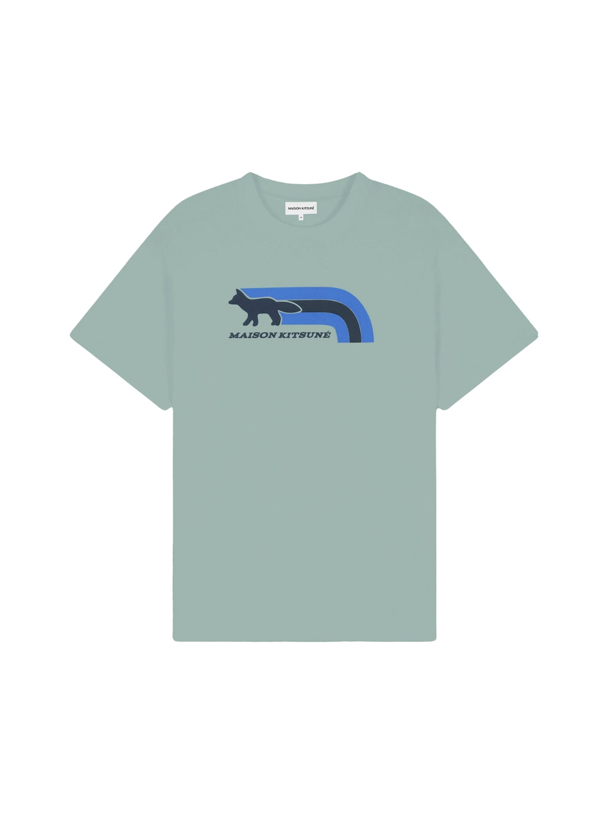 Maison Kitsune T-Shirt Flash Fox Comfort Seafoam Blue