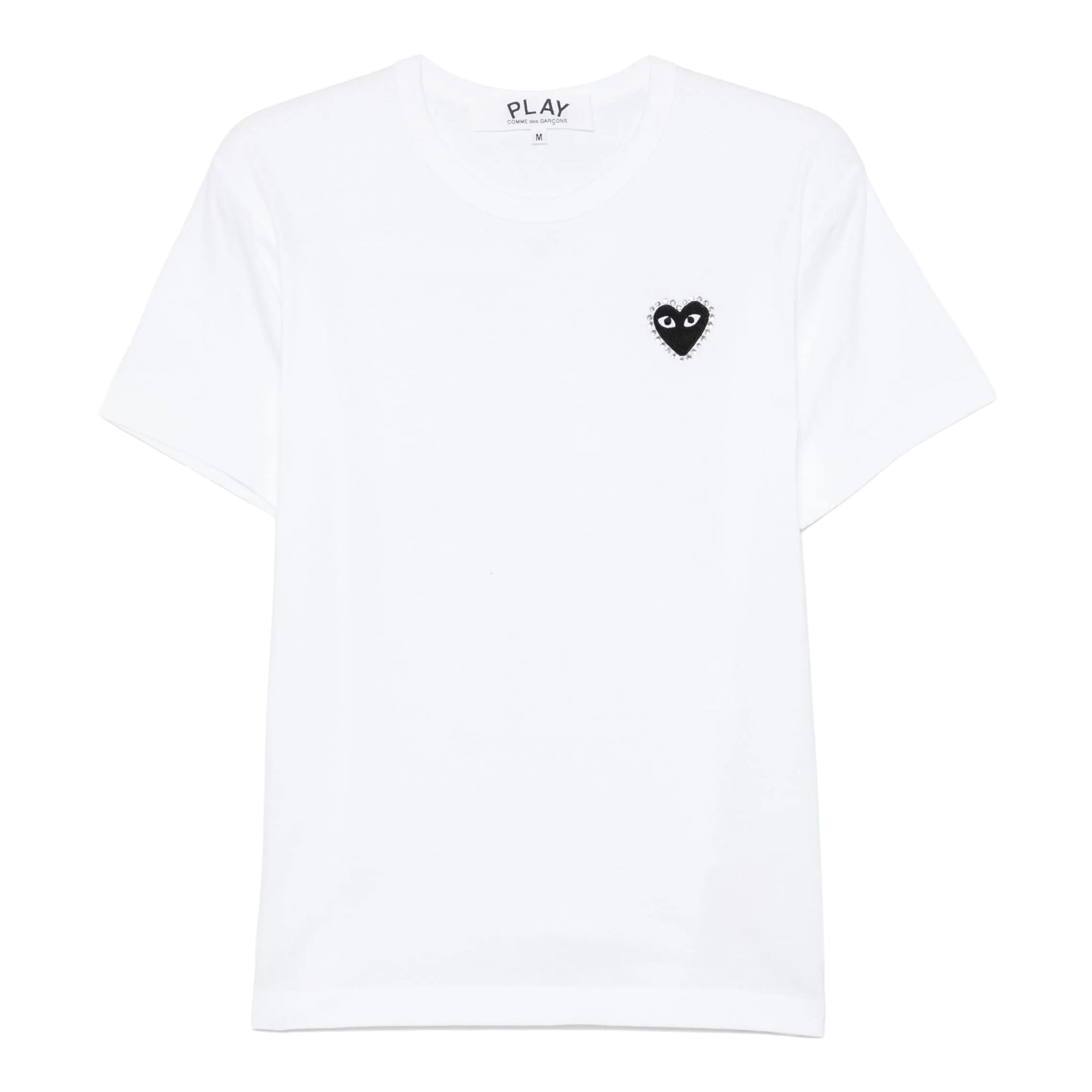 Comme De Garcons Crew Play Studded Heart White-Black