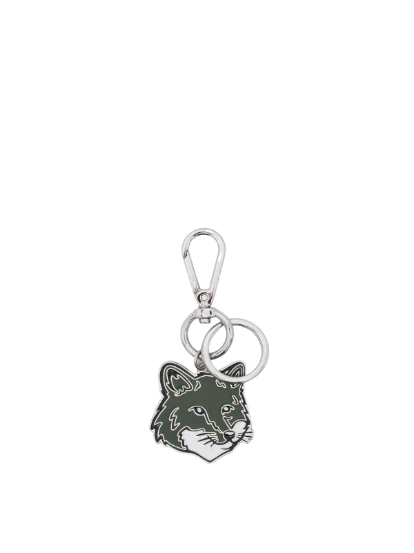 Maison Kitsune Key-Ring Bold Fox Head Metal Military Grey