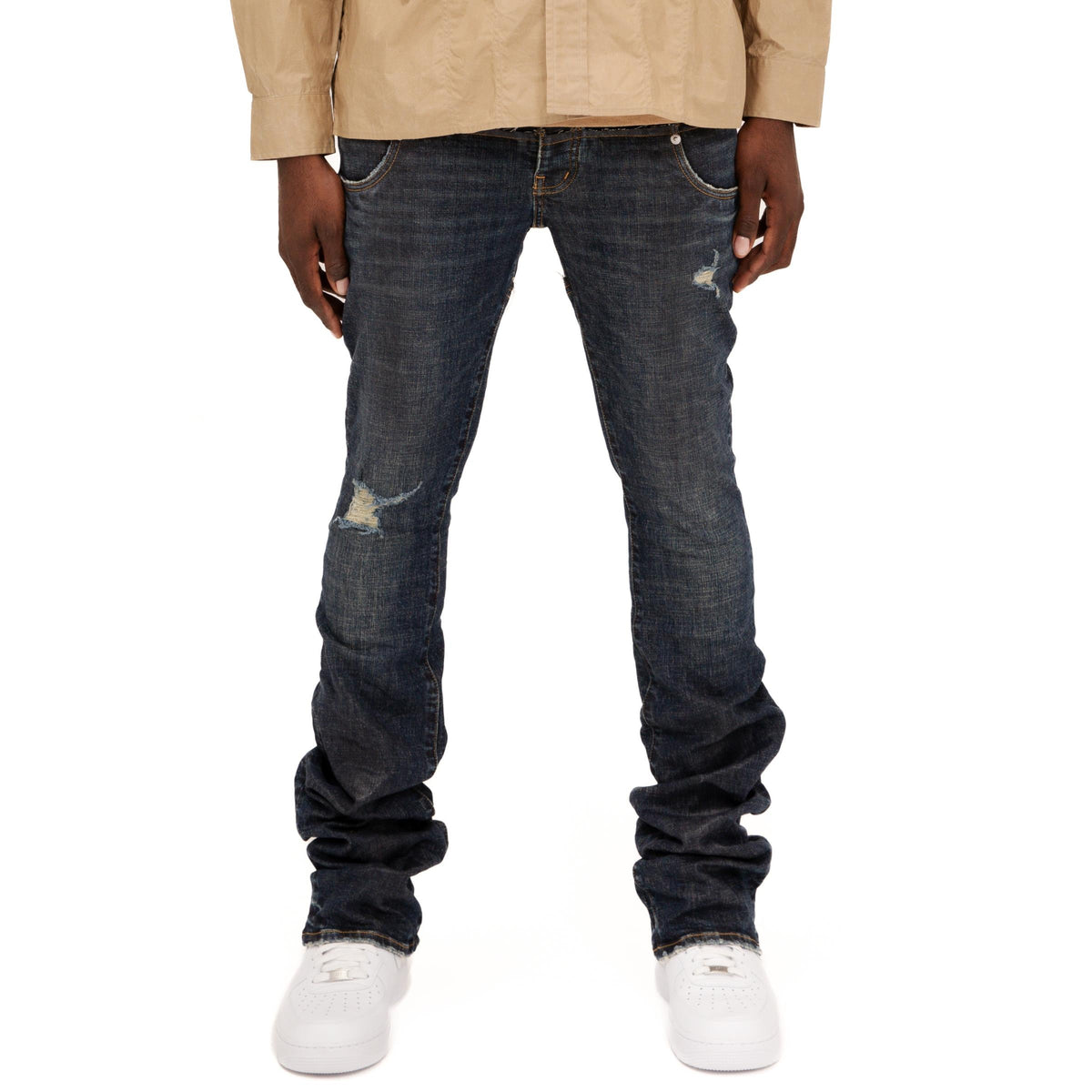 Purple Jean Rinse Coated Double Waist Dark Indigo – AL Capone Premium