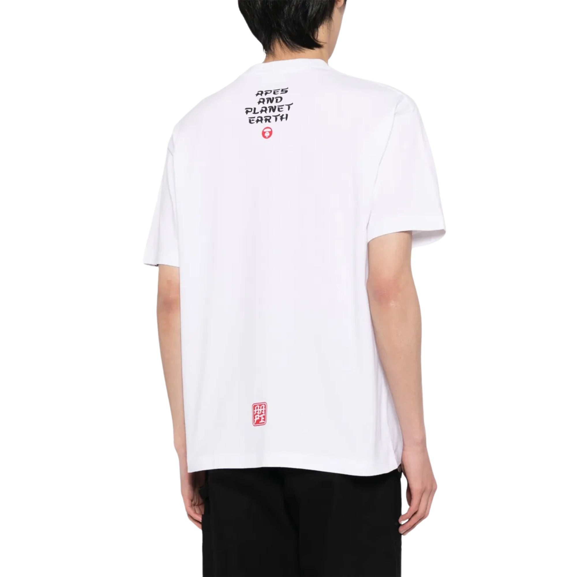 Aape T-Shirt Graphic Print Universe Logo White